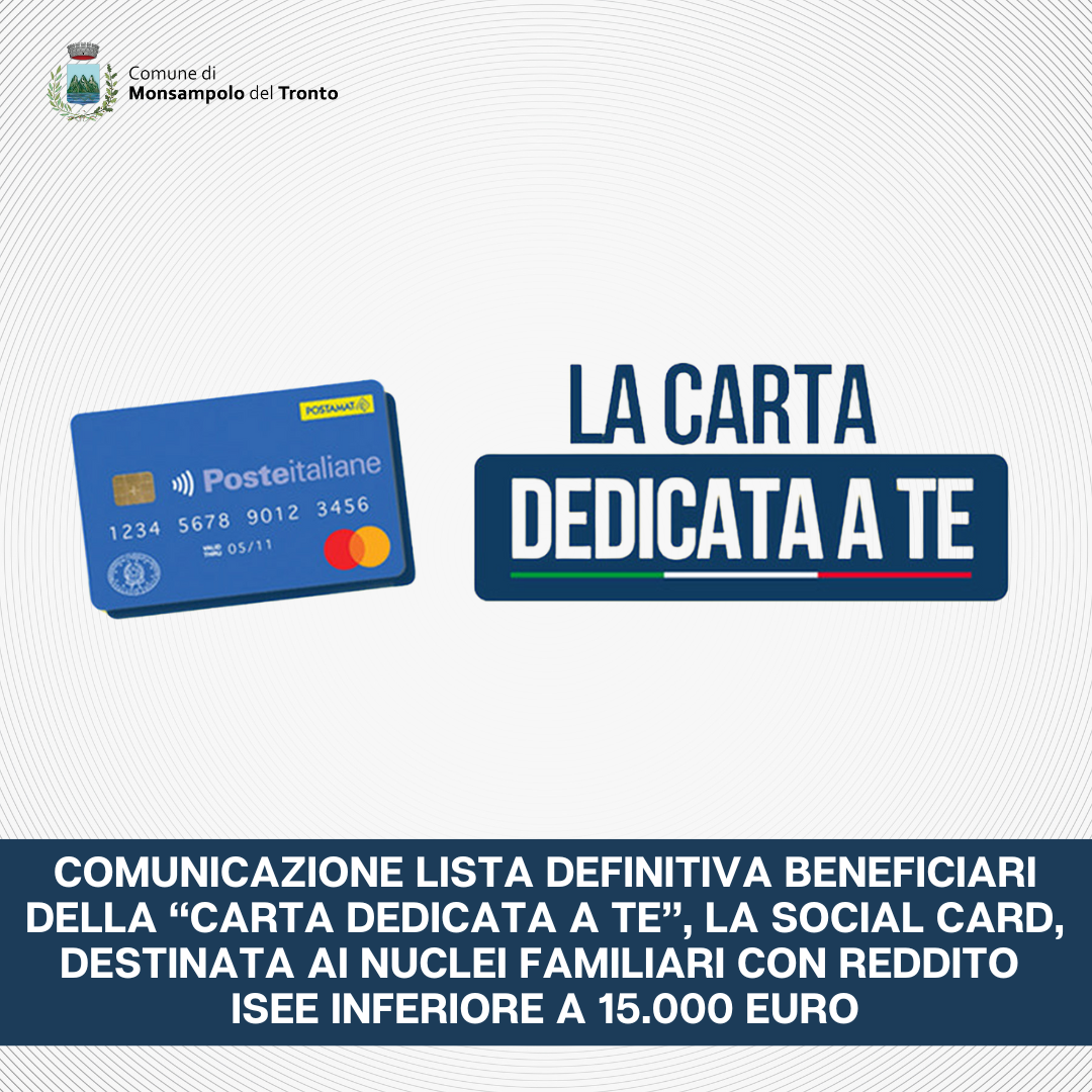 Lista beneficiari "Carta dedicata a te"