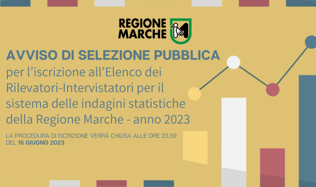 Avviso di selezione pubblica per l’iscrizione all’Elenco dei Rilevatori-Intervistatori per il sistema delle indagini statistiche della Regione Marche - anno 2023