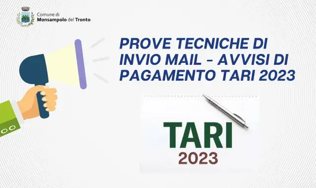 Prove tecniche di invio mail - Avvisi di pagamento Tari 2023 